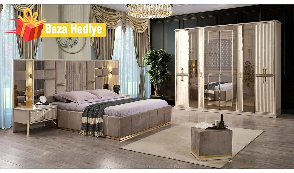  Bahar Bej · Yatak Odası Takımı %100 MDF 
