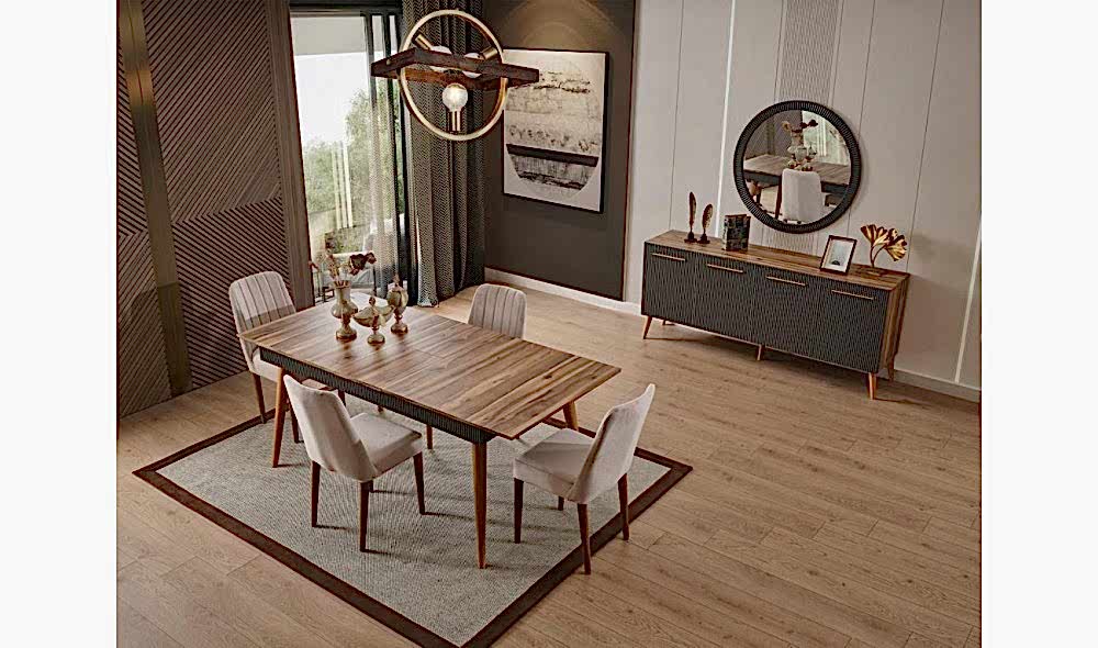 Çırağan Ceviz · Yemek Odası Takımı %100 MDF Çırağan Ceviz · Yemek Odası Takımı %100 MDF